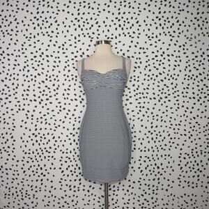 Bond Eye Australia Retro Navy Striped Sweetheart Neckline Swim Dress